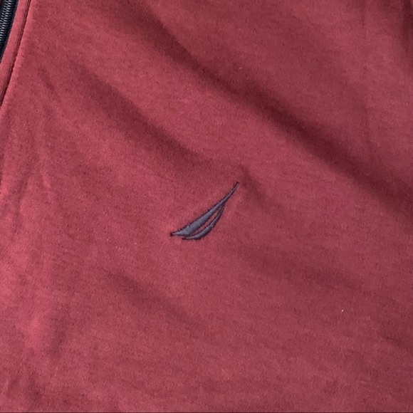 Nautica men’s navtech quarter zip maroon lightweight slim fit sweatshirt - XL - Picture 2 of 8